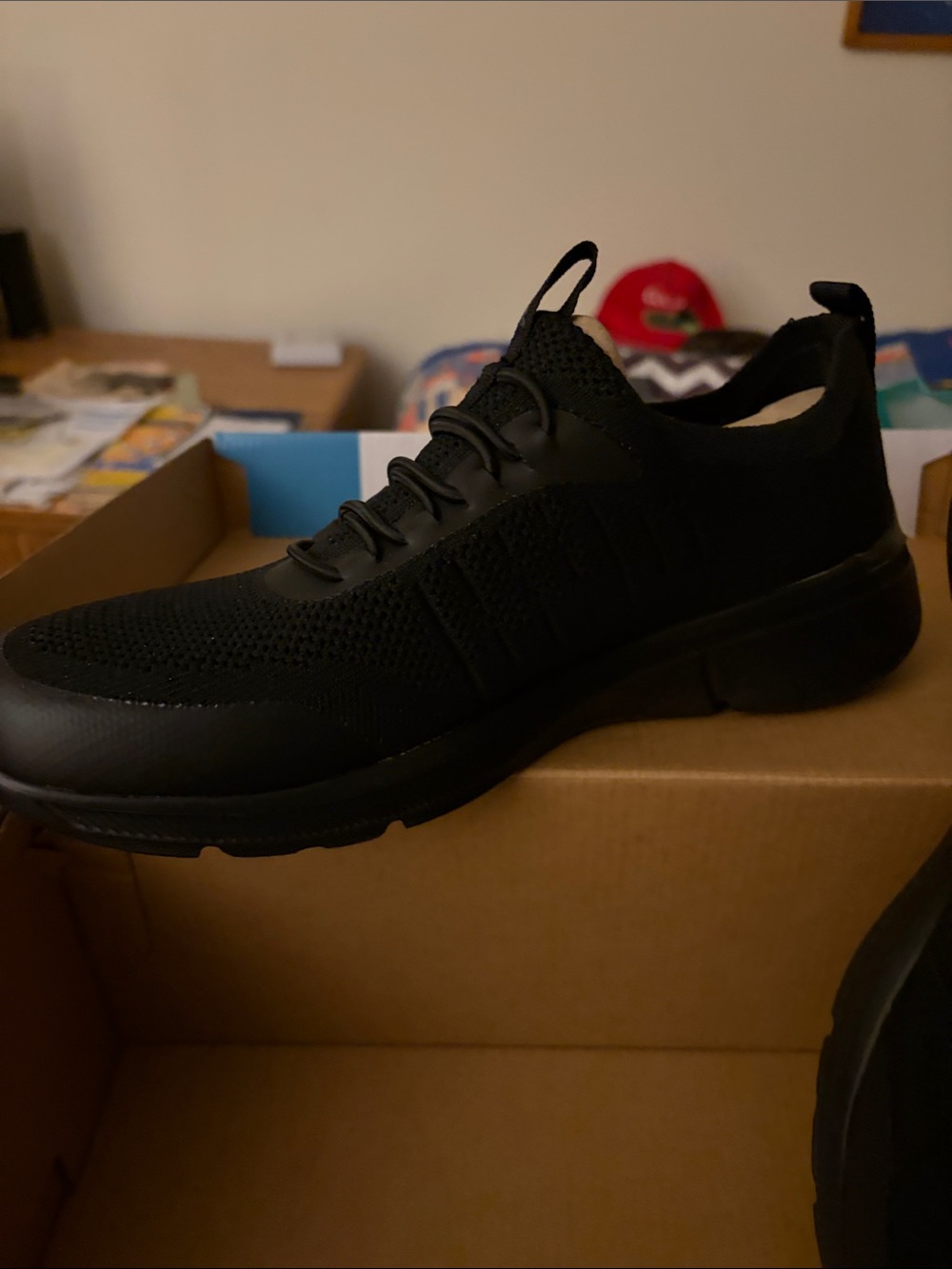 Skechers Men's All-Black Knit Athletic Sneaker